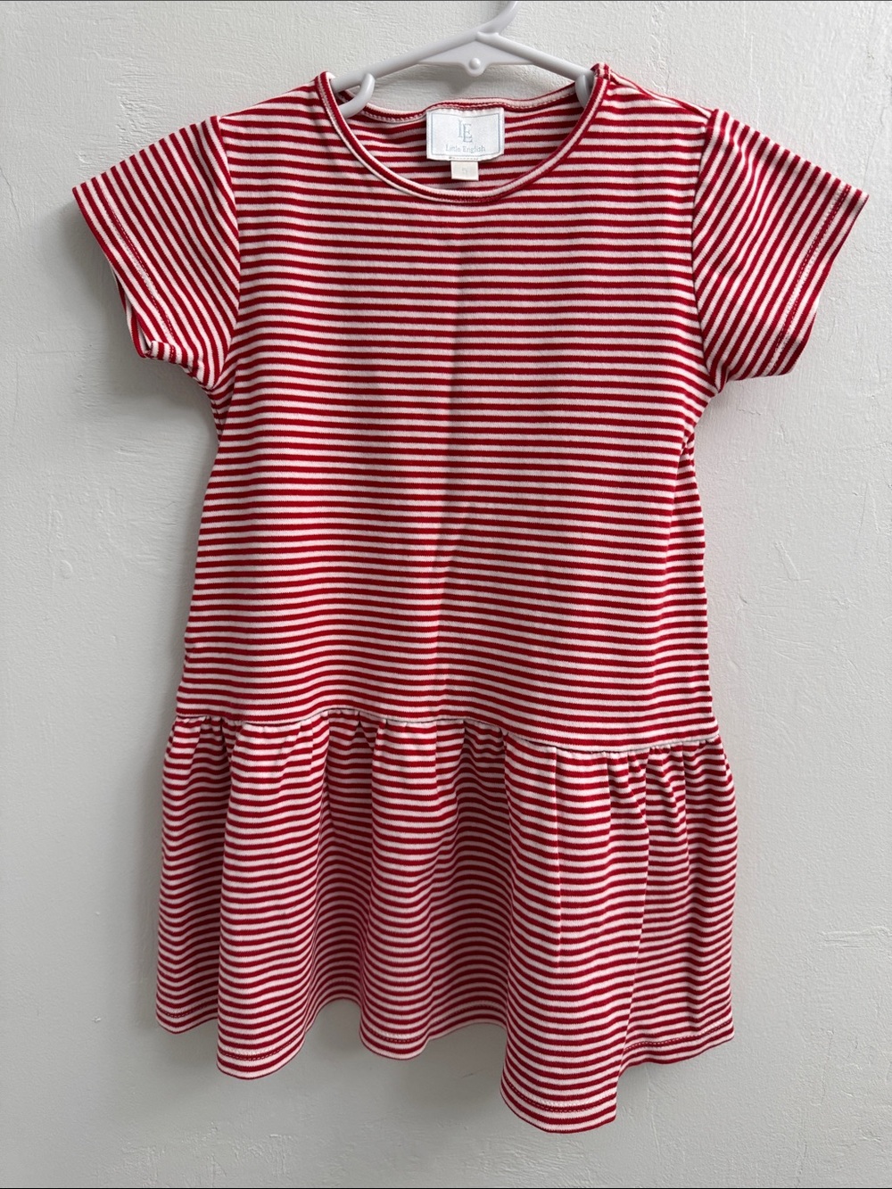 Little English Red and White Striped Cotton Kids Dress